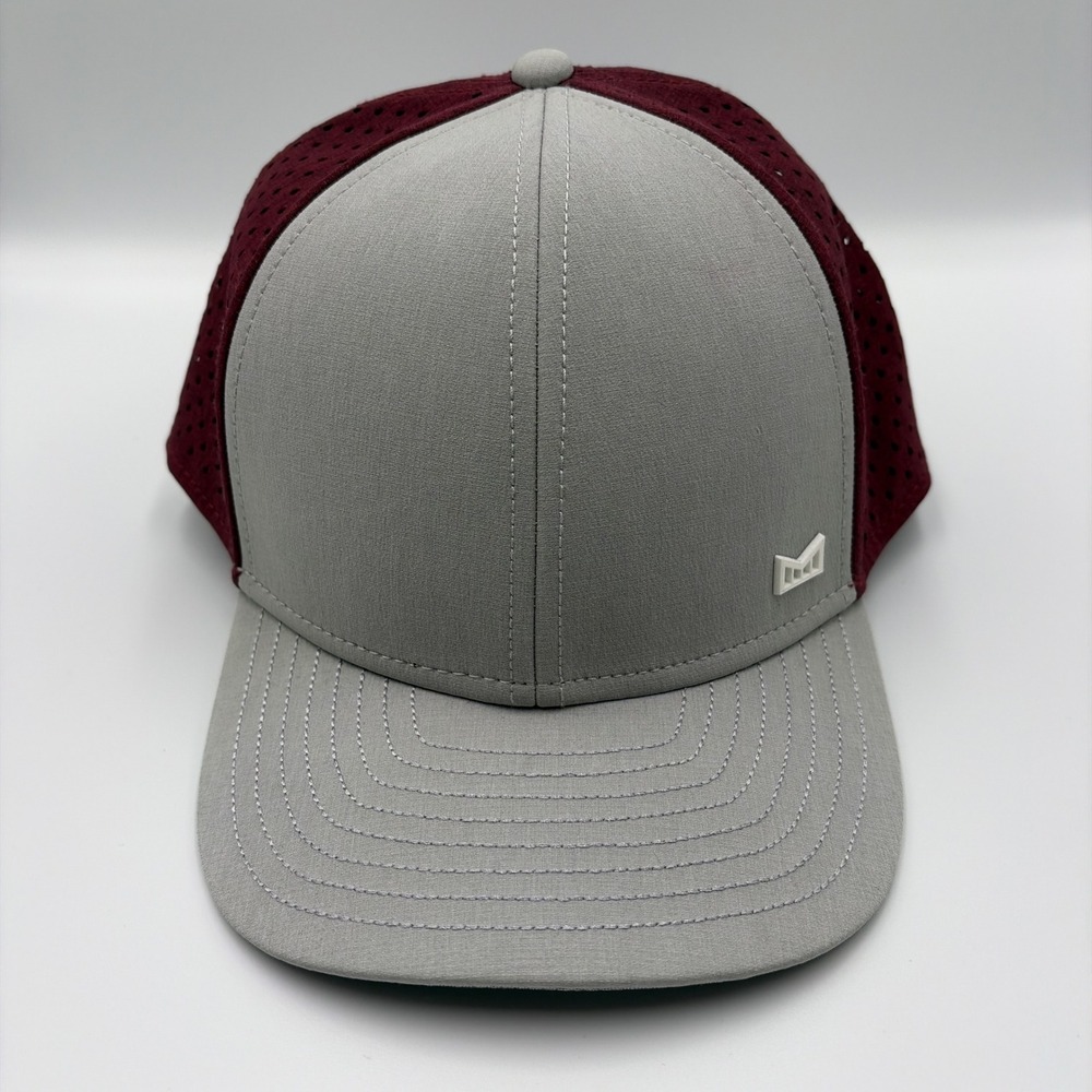 Melin A-Game Hydro Hat Unisex Classic Grey Maroon Performance Snapback Cap